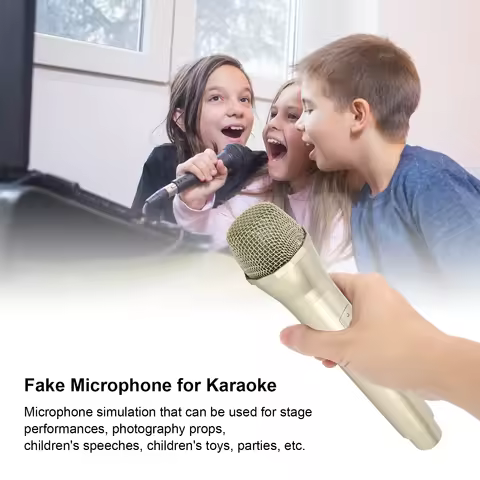 Plastic Prop Mic Realistic Prop Microphone for Karaoke Dance Shows Practice Microphone Prop for Kara