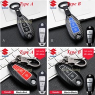 Carbon fiber Car Key Case Cover Shell Fob For Suzuki Vitara Swift Ciaz Ertiga Celerio Ignis Kizashi SX4 Baleno Ertiga 2019 Full Cover Accessories