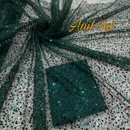 Kain Tile Payet Squeen Premium / Tule Payet Zuhair Kaca / Bahan Squeen Payet Mewah