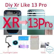 Battery Back Cover + Middle Chassis Frame For iPhone XR to 13 Pro XR convert to 13 Pro housing XR li
