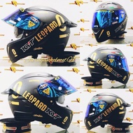 helm full face kyt falcon paket ganteng leopard