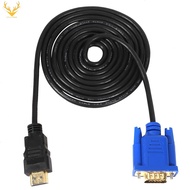 [Ready stock]HDTV HDMI Gold Male To VGA Male 15Pin Adapter Cable 6FT 1.8M 1080P