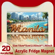 A Decorative Plaque And Signs in a 2D Flat Design, Featuring a Single Acrylic Fridge Magnet Measurin