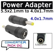 Converter Jack Dc Male 4.0x1.7mm to 5.5x2.1mm Female Adapter Connector Power Cctv 4.0x1.7 5.5x2.1 BA