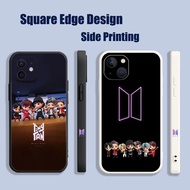 Casing For infinix Hot 9 Play 10 10T 10S 10i 10Play 11S NFC bts kpop cartoon black aesthetic TGS04 Play Phone Case Square Edge
