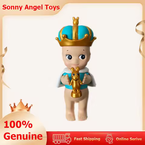 Genuine Sonny Angel Blue/Red Crown Elevator Mini Figures Model Decoration Collection Dolls Kids Chil
