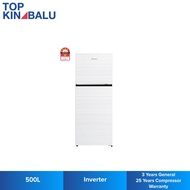 [SABAH ONLY] HISENSE 500L RT549N4AWU2 (WHITE GLASS) PURE FLAT SERIES INVERTER REFRIGERATOR