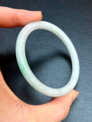 冰種 天然翡翠 緬甸 A玉 玉鐲 • 白底青翡翠圓鐲