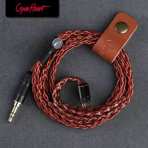 OPENHEART Red 8 Core Earphone Cable 2.5/3.5/4.4mm MMCX/0.78 2Pin/QDC Silver Plated Copper Replace Up