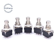 [OUK-t] 5 pcs 3PDT 9-Pin Guitar Effects Stomp Switch Pedal Box Foot Metal True Bypass new