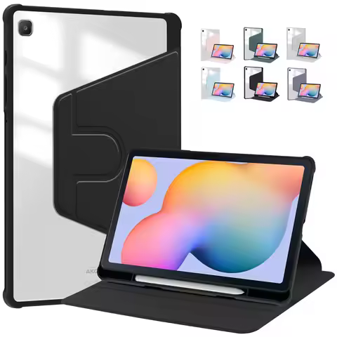 For Samsung Galaxy Tab S6 Lite 10.4 Smart Case 2020/2022/2024 Acrylic Rotating Stand Tablet Funda Fo
