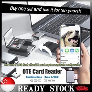 🇸🇬 Multi-functional OTG card reader is compatible with iPhones OTG adapters external USB flash drive