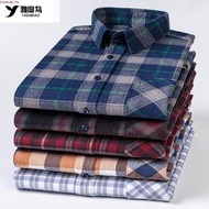 Casual 100% Cotton Flannel Plaid Long Sleeve Man Shirt Slim Fit Plus Size 6XL Men Shirts