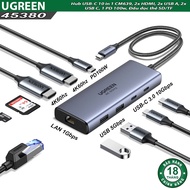 Ugreen 10-in-1 USB-C Hub Set 45380 CM639, 2 HDMI ports, 2 USB-A, 2 USB-C, PD 100W, genuine SD/TF car