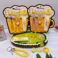 GANTUNGAN Purple DIY001 Cream Clay Decoration Keychain Toy Cream Keychain Butterbear Simulation Comp