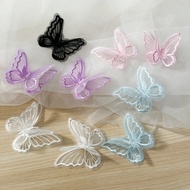 10Pcs Butterfly Double Layers Patch Embroidery Sewing Lace Repair DIY Craft Decor Applique 6*5CM
