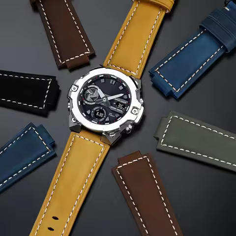 Convex mouth watch belt for CASIO G-Shock GST-B400 / GST-B200 series cowhide watchband accessories 2