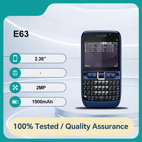 Original Unlocked E63 2MP Camera Bluetooth QWERTY Keyboard 2.36 inches Mobile Phone 1500mAh Good Con