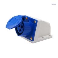 【SUIT*】 16 Amp 3 Pin Industrial Socket 220-250V Weatherproof IP44 2P+E 3Phase 16A