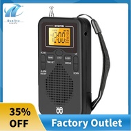 Portable Radio Mini AM FM Weather Radio Pocket Radio LCD Screen Digital Alarm Clock Radio Player