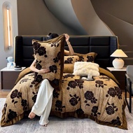 FOUR RABBIT FUR BEDDING SET SOFT AND CLOUD-LIKEPiece WITH WIDE SEWING EDGE CREATES A DELICATELY BEAU