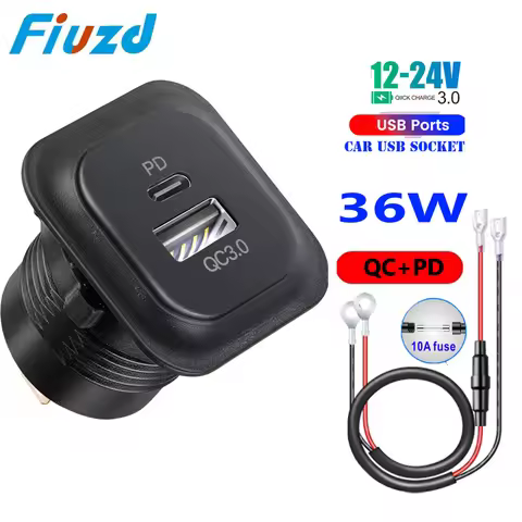 Car USB OutletType c car charger fast charging usb a socket QC3.0 12v car power outlet for Audi A5 A