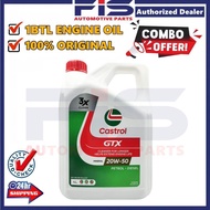 FIS Castrol Engine Oil 20W50 Mineral Base API SL/CF 4Liter Proton Perodua Toyota Honda Minyak Hitam 