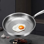 Titanium Steel Frying Pan Uncoated Non Stick Pan Fish Scale Hammer Pattern Household Steak Frying Pa