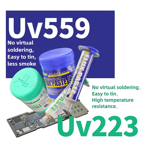 MECHANIC UV559/UV223 Solder Flux No-Clean 10cc Syringe Kit with Pusher & 6 Needles BGA PCB SMD Weldi