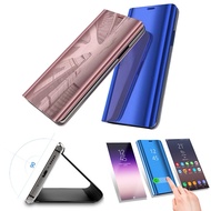 (B) CLEAR VIEW FLIP COVER MIRROR CASE STANDING OPPO F1S A36 A76 A96 A1K C2 NEO9 A3S A71 A83 FINDX2 R