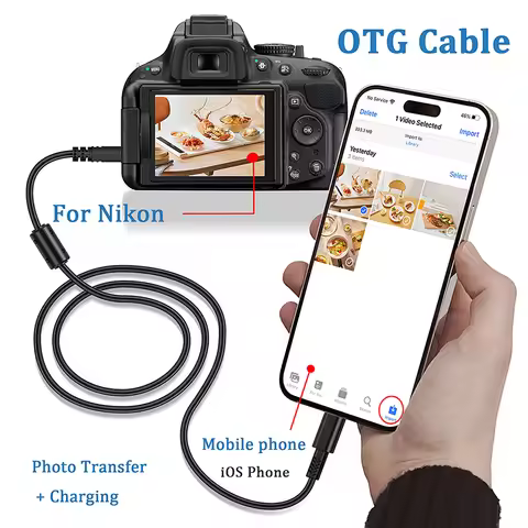for Type-C to Mini 8pin Cable for iOS Phone OTG Cable , for Nikon Camera Transfer Photo Video to iOS