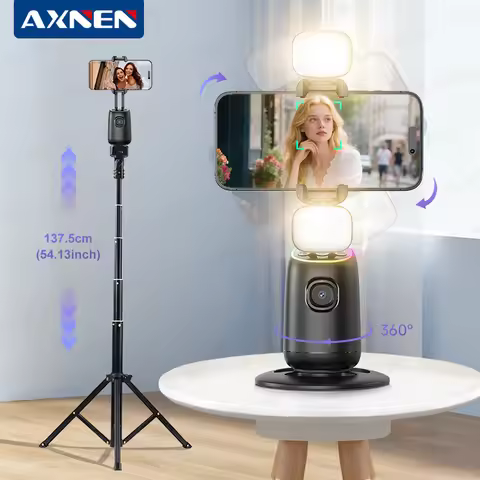 AI Face Tracking Gimbal Stabilizer 360° Follow Selfie Optional 137CM Tripod Smartphones Stable Shoot