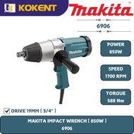 Makita Impact Wrench, Square Dr. 3/4″, 850W, 1700rpm, 588Nm, 5.6kg 6906