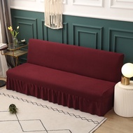 ผ้าคลุมโซฟา แบบพับได้ สีพื้น ผ้าคลุมเตียงโซฟา เบด พับได้ (155-185 ซม)_FashionPick