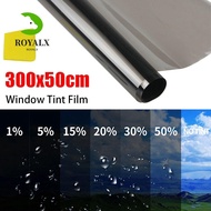 ROYALX0 1Roll 50x3m Window Tint Film, Heat UV Block Scratch Resistant Car Foils, Durable Sun Shade V