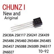 10PCS New and Original Triode TO-92 2SK30A 2SK117 2SK241 2SK439 2N5486 2N5460 2N5484 2N5485 2N5457 2