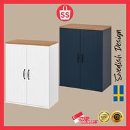 Storage Cabinet Black Blue White with Doors (90cm x 70cm) IKEA SKRUVBY
