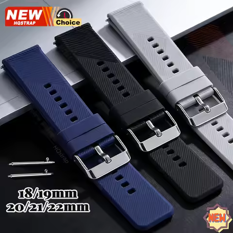 18/19/20/21/22mm Silicone Strap for Women Men Waterproof Wristband for Huawei Watch Band for Samsung