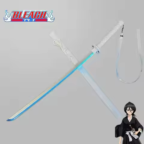 40inch 103cm Bleach Rukia Sode Katana White Wrapped Blade Luminous Strap Real Size Japanese Katana S