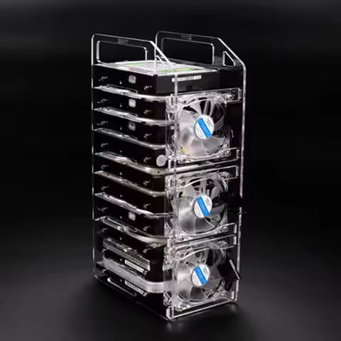 New DIY Acrylic Hard Drive Bracket Transparent Hard Disk Shelf Desktop Computer External Storage Box