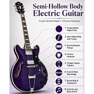 Grote ES335 Purple Quilted Maple Top Electric Guitar Professional Guitar