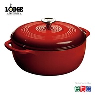 Lodge 6 Quart (5.58 litre) Red Enameled Cast Iron Dutch Oven