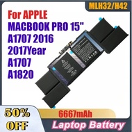 6667mAh MLH32 H42 High-Quality Laptop Battery for APPLE MACBOOK PRO 15" A1707 2016 2017 Year A1707 A
