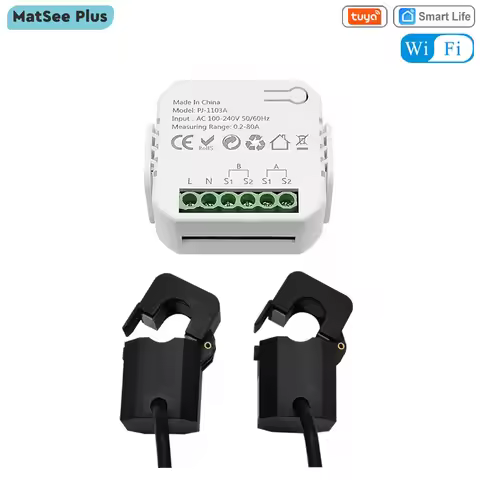 Tuya Smart WiFi Energy Meter Bidirectional Two Way 1/2 Channel with CT Clamp App Monitor Export and 
