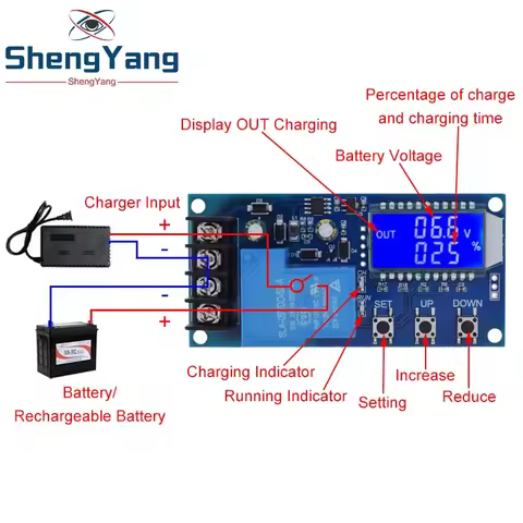 1/2/5PCS XY-L30A DC 6-60V 30A Lead-acid Solar Battery Charge Controller Protection Board Charger Tim