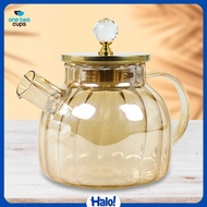One Two Cups Heat Resistant Glass Teapot Fire Pitcher Glass Teapot 1L - BR-383
