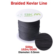 50Lbs-2000Lbs Black Kevlar Line Braided Fishing Assist Line High Tensile Strength Tactical Rope Kite