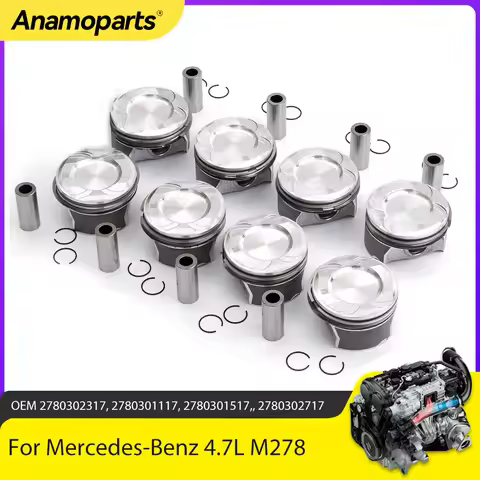 Engine Parts Pistons Rings Set 92.9mm Fit 4.6 4.7 L T M278 For Mercedes-Benz CLS500 S500 W212 W221 C
