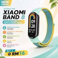 [ BUY 2 RM10 ] Nylon Strap Bracelet Replacement for XIAOMI BAND 8 Fashion Strap XIAOMI BAND 8 New Ar