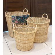 Bakul baju dobi raga simpanan display stock bakul durian anyaman rotan Rattan woven big basket decor